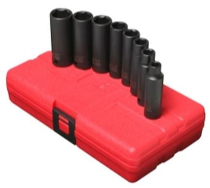 ST3652 - 8 PIECE 3/8" DRIVE 6 POINT DEEP SAE IMPACT SOCKET SET