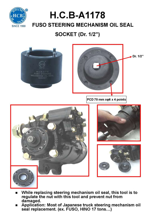 SOCKET OIL SEAL FUSO.
INPUT SHAFT PLUG 4 LUG TYPE.